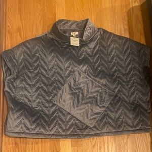 Cost Plus World Market Quilted Gray Poncho